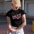 thumbnail image 2 of Stay Soft & Loving feat. Flowers, Retro Valentine's Day Art Merch Gift, Navy Blue T-Shirt, Small, 2 of 5