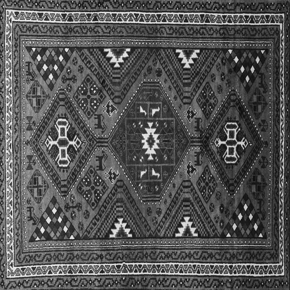 Ahgly Company Indoor Square Persian Gray Traditional Area Rugs, 5' Square