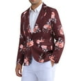 thumbnail image 4 of INSPIRE CHIC Floral Sport Coats for Men's Slim Fit Party Prom Flower Printed Blazers S Burgundy, 4 of 6