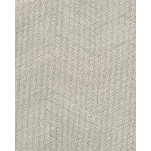 Warner Textures Karma Light Grey Herringhone Weave Wallpaper