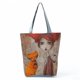 thumbnail image 1 of Bolso de mano con estampado de Tigre, León, zorro, flor nórdica, bolso de hombro portátil, informal, reutilizable, bolsas de compras de alta capacidad xuanjing unisex, 1 of 2