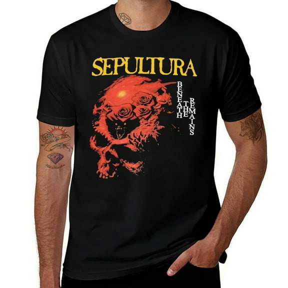 Sepultura Beneath The Remains 1989 Cover Graphic Tees Men Funny Tshirts Shirts for Men Cotton T Shirts Mens Tshirts Cotton