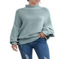 thumbnail image 3 of Automne Hiver Femmes Col Roulé Pull à Manches Longues en Vrac Gros Pull en Tricot, 3 of 7