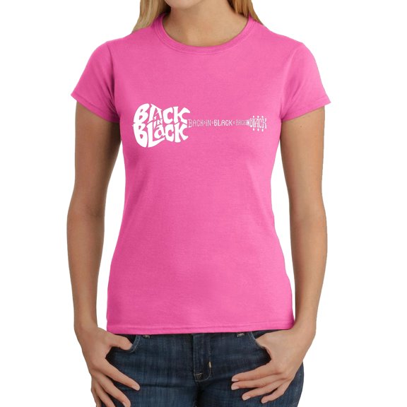 LA Pop Art Women's Word Art T-Shirt - Back in Black