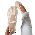 thumbnail image 4 of Gpaecead Women's Woven Mary Jane Flats Closed Toe Hollow Out Breathable Adjustable Buckle Cushioned Sole Shoes For All Day Comfort, Beige, 4 of 8