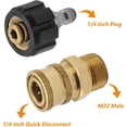 thumbnail image 2 of Juego de adaptadores para hidrolavadoras, adaptadores giratorios de conexión rápida de M22 a 1/4'', conexión de manguera para pistola de agua de alta presión, conector macho para rociador., 2 of 5