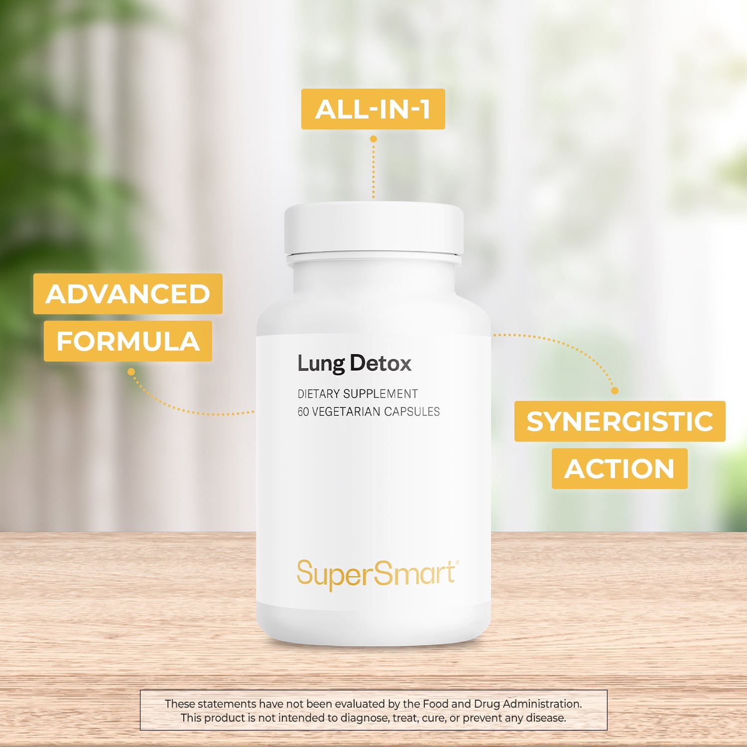 SuperSmart - Lung Detox - with Quercetin & Bromelain - Advanced Formula | Non-GMO & Gluten Free - 60 Vegetarian Capsules