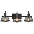 thumbnail image 4 of Aspen Creative 62095, Three-Light Metal Bathroom Vanity Wall Light Fixture, 25" Wide, Transitional Design in Bronze with Metal Mesh Shade, 4 of 6