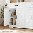 thumbnail image 6 of Hiphuta 71"Tall Bookcases with Drawers & Doors, 47” Wide Large Bookshelf for Home Office 6-Tier Bookshelf , Wooden Book Storage Cabinet for Home Office Living Room, White, 6 of 7