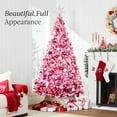 thumbnail image 4 of Best Choice Products 7.5ft Prelit Pink Artificial Christmas Tree, Snow Flocked Full Holiday Decoration w/ Foldable Base, 4 of 9