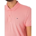 thumbnail image 4 of Tommy Jeans Slim Placket Polo Shirt, Pink, 4 of 5