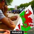 thumbnail image 4 of G128 50 Pack Handheld Wales Welsh Stick Flags | 12x18 In | Printed 150D Polyester, Country Flag, Solid Wooden Stick, Spear Gold Tip, 4 of 10