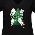 thumbnail image 4 of Inktastic Kawaii Cats Christmas Tree Women's Plus Size V-Neck T-Shirt, 4 of 5