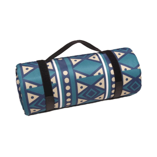 CSChome Outdoor Picnic Mat Aluminum Film Base Foldable Picnic Blanket Composite Process Camping Waterproof Damp-Proof Mat Retro Pattern