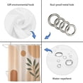 thumbnail image 5 of Bohemian Bathroom Shower Curtains with 12 Hooks Polyester Waterproof Shower Curtain for Stalls and Bathtubs Modern Abstract Boho Leaves Beige Middle Century Decorative Bathroom Curtain 66x72 Inches, 5 of 9