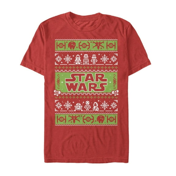 Men's Star Wars Ugly Christmas Come to the Merry Side Graphic Tee Red X Large