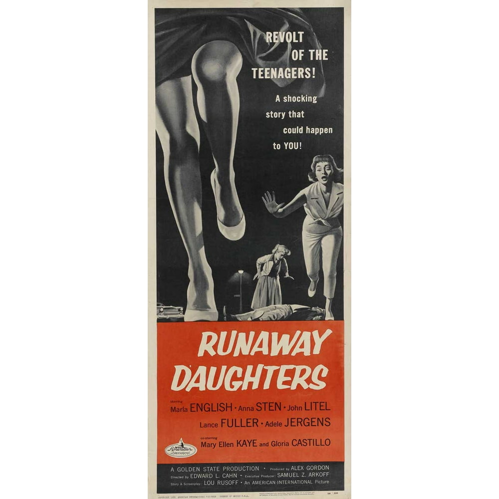 Runaway Daughters movie POSTER (Insert Style A) (14" x 36") (1956