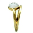 thumbnail image 2 of Gold Womens Ring Anillo Para Mujer Stainless Steel Ring with Precious Stone Conch in White, 2 of 5