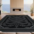thumbnail image 2 of Design&I 4'x6' Washable Area Rug Gothic Serpent Symmetry Mystic Scaled Coiled Ornate Snake Round Refined for Reading Nook, Bedroom, Pet Friendly & Non-Slip Built-In Grip, 2 of 7