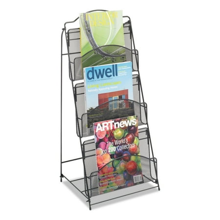 Safco Onyx Magazine Floor Rack, 12-1/2w x 13d x 26-3/4h, Black