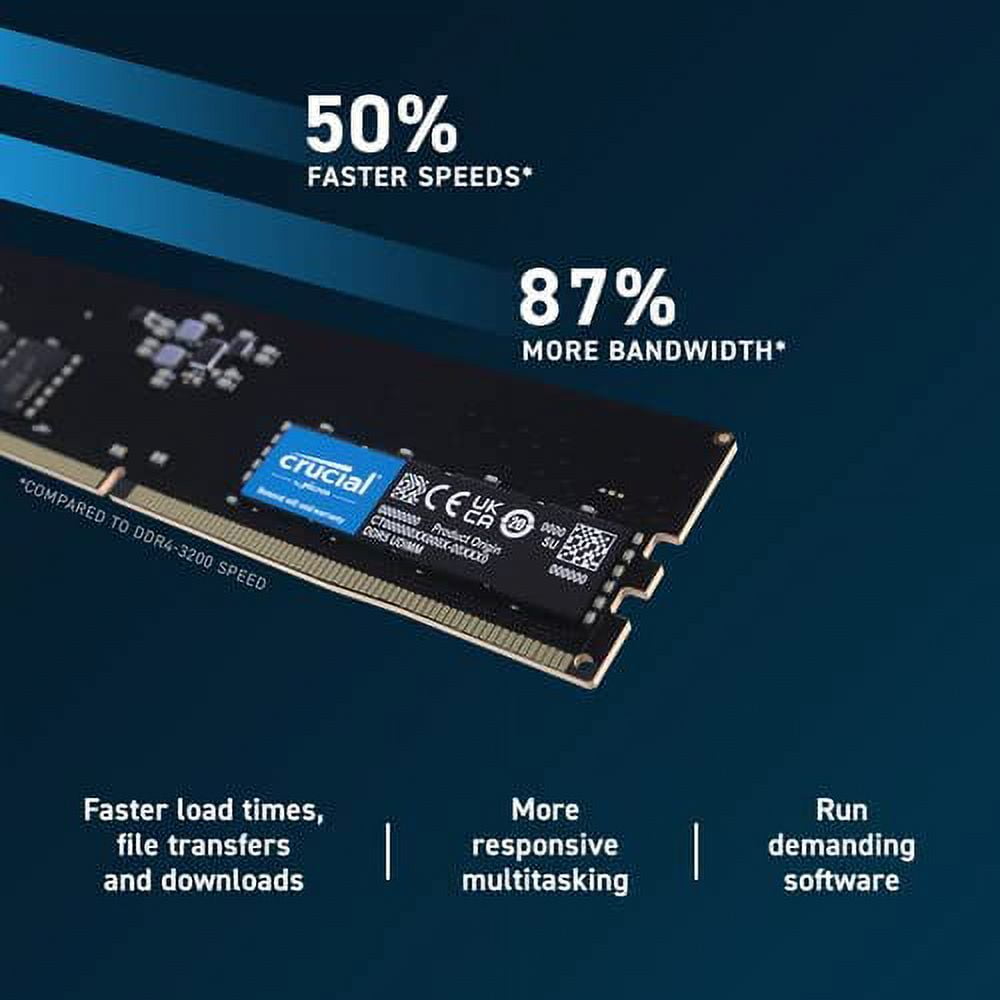 Crucial 16GB×2 DDR5-4800 CT16G48C40U5 Crucial CT16G48C40U5 16GB DDR5 4800 PC5-38400 CL40 Single