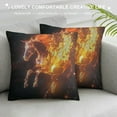 thumbnail image 3 of Abstract Running Fire Horse' Animal Throw Cushion Pillow Cover for Living Room, Sofa, 3 of 5