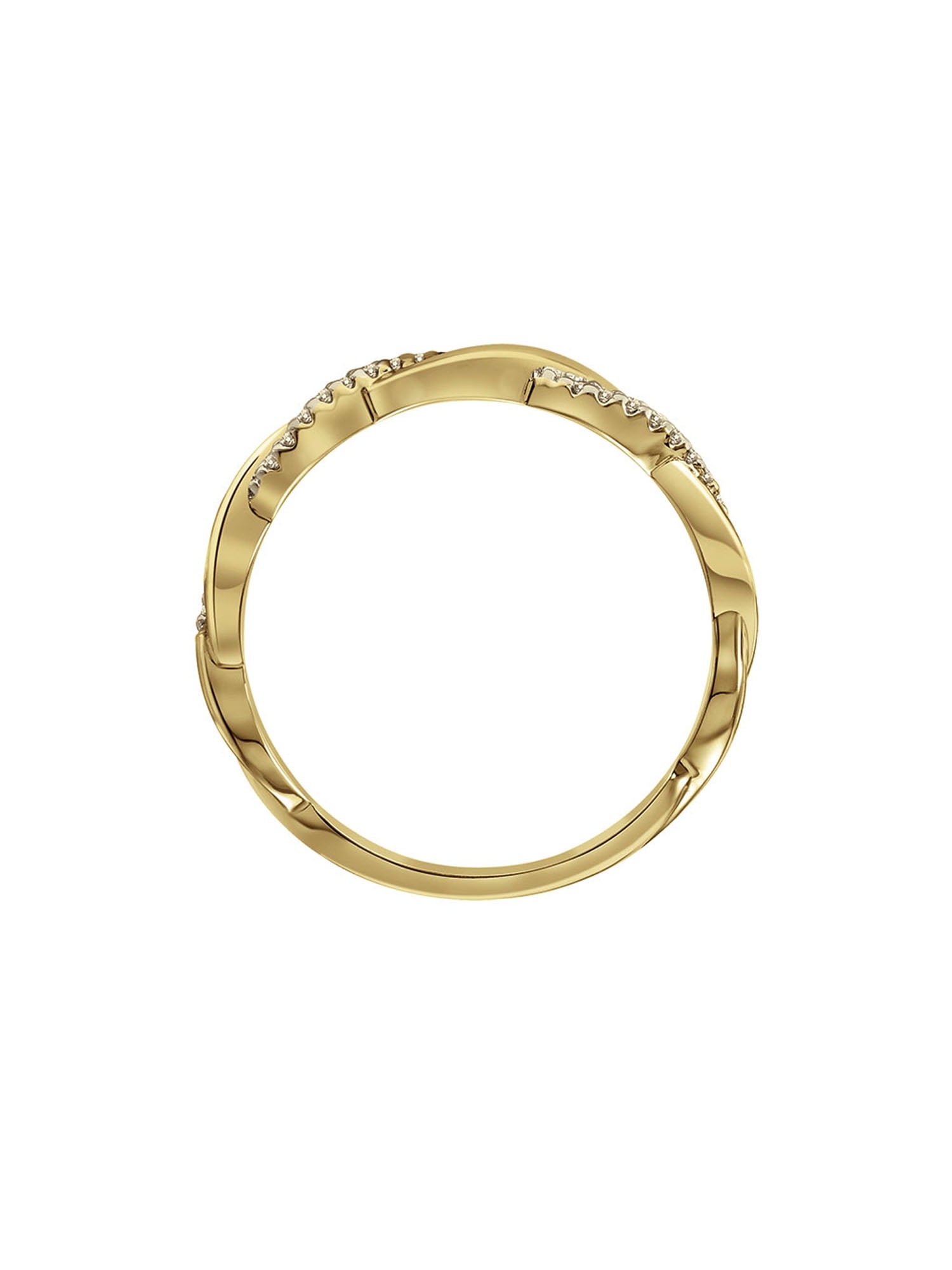 Keepsake Diamond-Accent Twist Anniversary Ring in 18k Yellow Gold over Sterling Silver