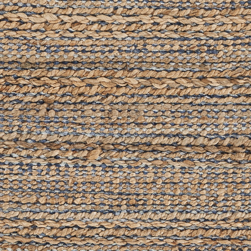 LR Home Natalie Ira Natural/Navy Striped Farmhouse Jute Blend Runner Rug, 2'6" x 7'9"