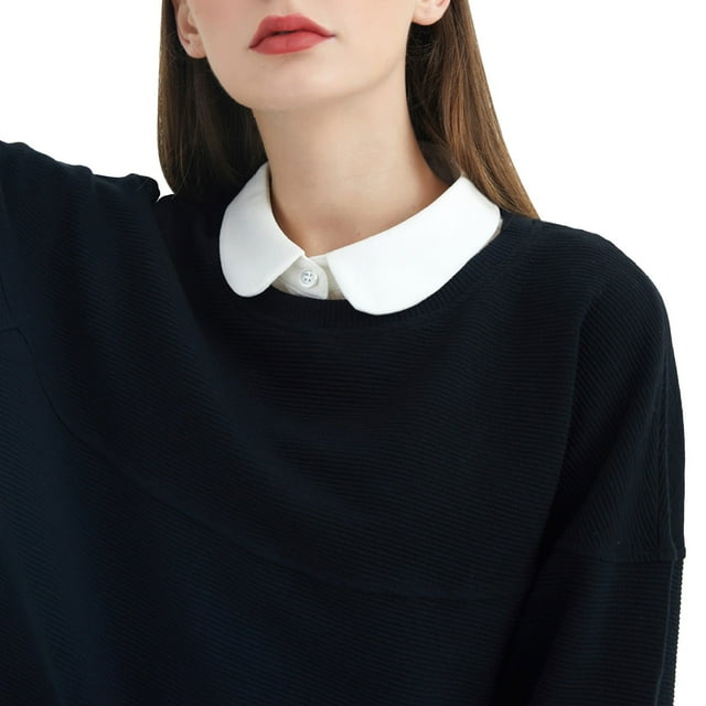 Product Category Detachable Collars | Product Title Women Solid Ruffle Detachable Blouse With False Half Elastic Waist Shirt