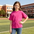 thumbnail image 6 of Acaics Boys Short Sleeve T-Shirt, Kids Oversized Crew Neck Vintage Washed Soft Solid Color Casual Top, Fashion Street Outfit for Summer Daily Wear, 6 of 8