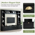 thumbnail image 3 of Large Wall Unit Entertainment Center with Bookshelves for TVs Up to 78'', Modern TV Console with Cabinets and Open Shelves, Black, 3 of 8
