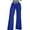 Blue, variant on Women's Hollow Belt Trousers, Temperament Flared Trousers High Waist Casual Wide Leg Pants, Office Chic Pants,Blue,L