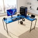 thumbnail image 1 of Escritorio Gamer Modelo Lb 160x118 Cm Forma L Grande Moderno Color Azul / Verde, 1 of 5
