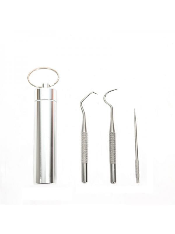 Portable Toothpicks Stainless Steel Tooth Pick Sticks Toothpick Holder P1R3 