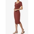 thumbnail image 3 of TheMogan Robe Midi Moulante en Jersey de Coton Extensible à Manches Courtes pour Femmes, 3 of 6
