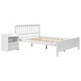 thumbnail image 4 of Full Size Platform Bed with a Nightstand, Solid Wood Platform Bed Frame with Headboard and Footboard for Kids Teens Adults, Strong Wooden Slats Support, No Box Spring Needed, White, 4 of 7