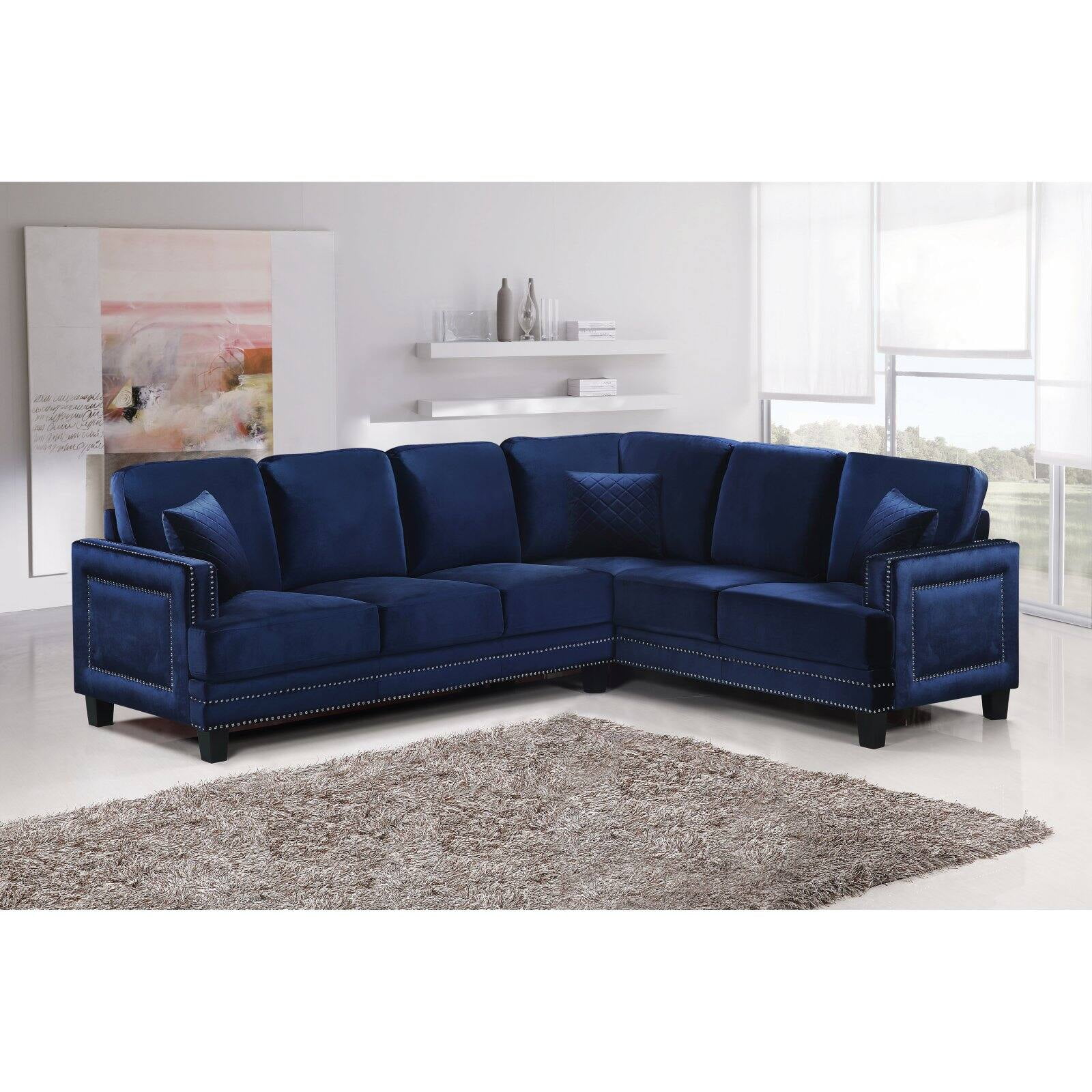Meridian Furniture Inc Ferrara 2 Piece Sectional Sofa with Pillows