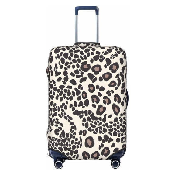 Elastic Suitcase Cover For Luggage Stretchy Travel Suitcase Protector With Top Handle Hole And Side Zipper Access Business Trip Vacation Small Leopard Print Pattern White And Black_1