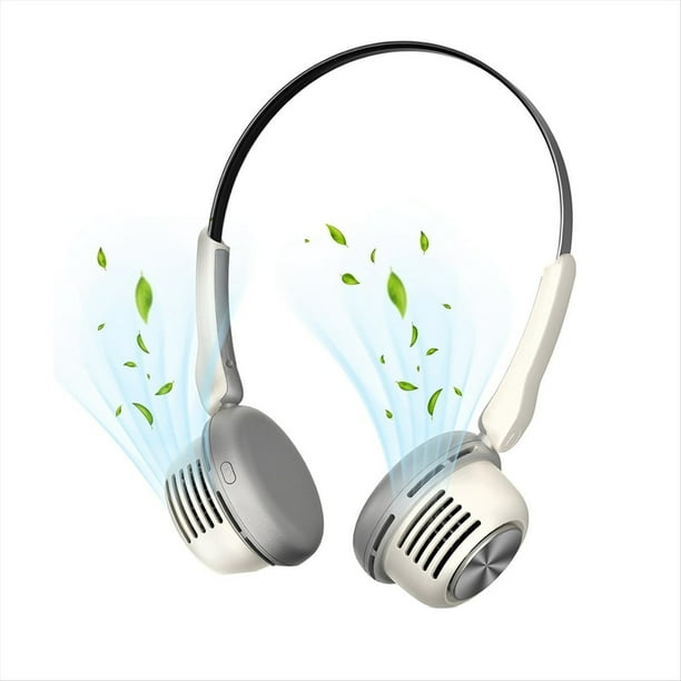 Ventilador de Cuello Portátil,Ventilador Sin Aspas,Ventilador Personal de Enfriamiento Portátil Recargable por USB,Ventilador de Viento Fuerte Ajustable de 5 Velocidades