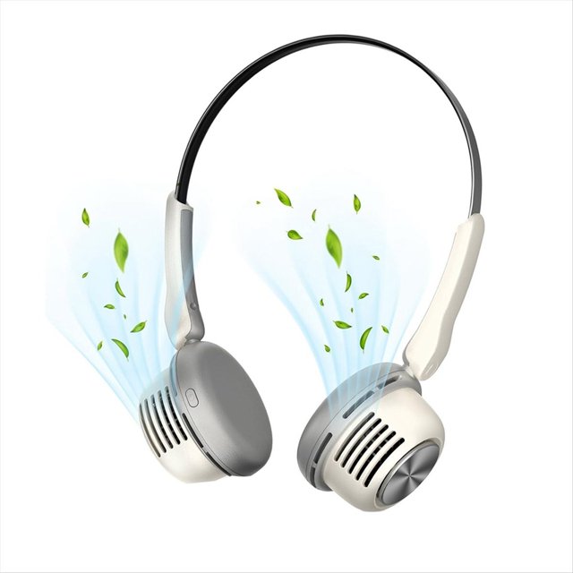 Ventilador de Cuello Portátil,Ventilador Sin Aspas,Ventilador Personal de Enfriamiento Portátil Recargable por USB,Ventilador de Viento Fuerte Ajustable de 5 Velocidades