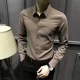 thumbnail image 2 of Camisas para hombre Camisa negra de negocios sencilla para hombre Ropa popular coreana de lujo de alta calidad Venta de moda hipster 2024 con cuello I, 2 of 5