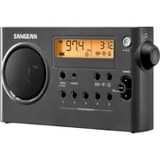 Sangean AM/FM Stereo Dig ital Tuning Portable Radio, Sleep & Snooze Alarm, Gray-Black