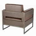 thumbnail image 4 of Industrial 1-Piece Lounge Chair with Brown Faux Leather and Espresso Wood by LumiSource., 4 of 5