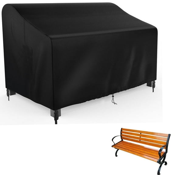 MODANU Patio Bench Seat Cover - Waterproof 2 Seater Chair Covers for Sofa and Loveseat(52.7 x 26 x 35 inch, Black)