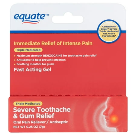 equate sévère mal de dents; Gomme soulagement de la douleur par voie orale releveur / Antiseptique, 0,25 oz