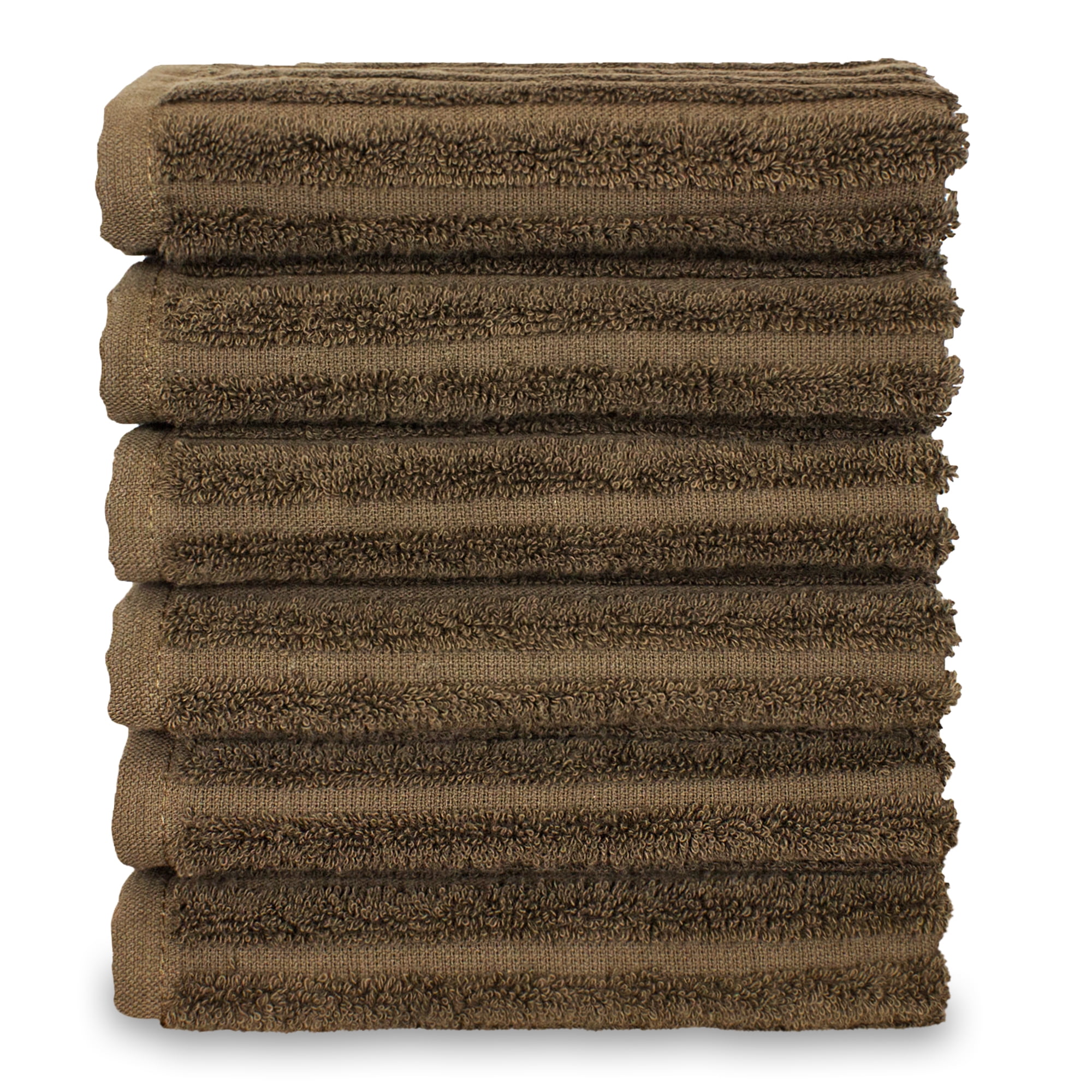 Luxury Hotel & Spa Towel Turkish Cotton Washcloths Cocoa Striped