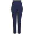 thumbnail image 6 of Fulijie Pants for Women Plus Size Casual Straight Leg Yoga Leggings Comfy Cropped Pants with Pocket, Blue Casual Pants for Women, Polyester,Spandex Plus Size Pants for Women, Jeggings for Women, 6 of 8