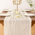 thumbnail image 5 of Cheesecloth Table Runner Mothers Day Boho Rustic Gauze Dusty Pink Spring 120 inch 10FT Cheese Cloth Runner for Wedding Party Baby Shower Birthday Home Decor Holiday Decorations, 5 of 6