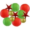 Just Artifacts 12pcs Christmas Star Paper Lantern Decoration Kit (Color: Joy to The World)