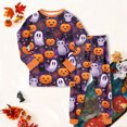 thumbnail image 7 of Gerichy Halloween Graphic Pajamas for Girls Boys Long Sleeve Crew Neck Blouses and Pants Pajama Set 2 Piece Kids Cute Everyday Sleepwear 2T-9T, 7 of 7